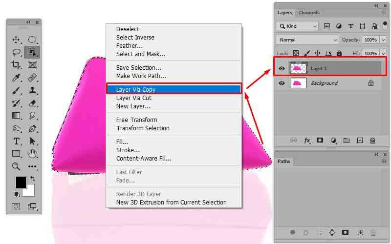  photoshop new layer selection tool