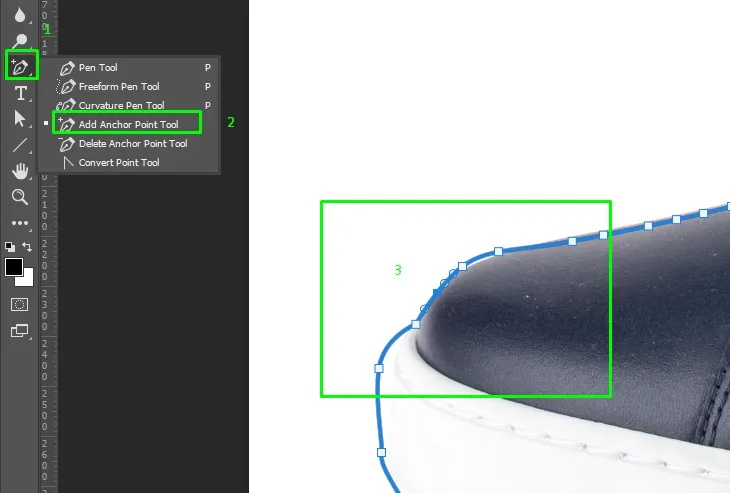 add a new path point in photoshop