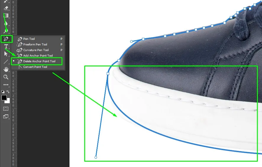 remove path point in photoshop