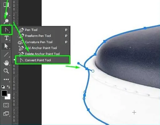 How to use the Convert Point tool in photoshop