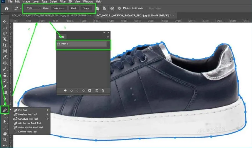 How to select photoshop path
