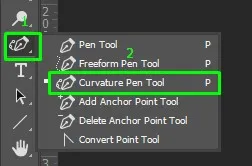 how to Curvature Pen Tool in photoshop