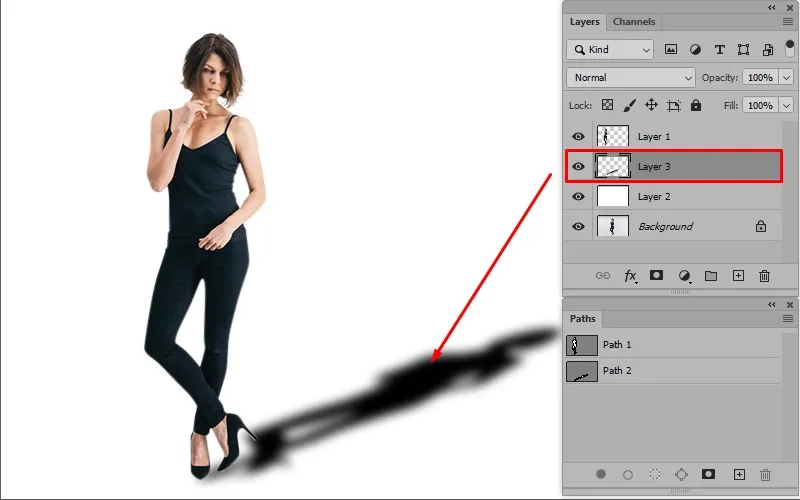 cast shadow in photoshop