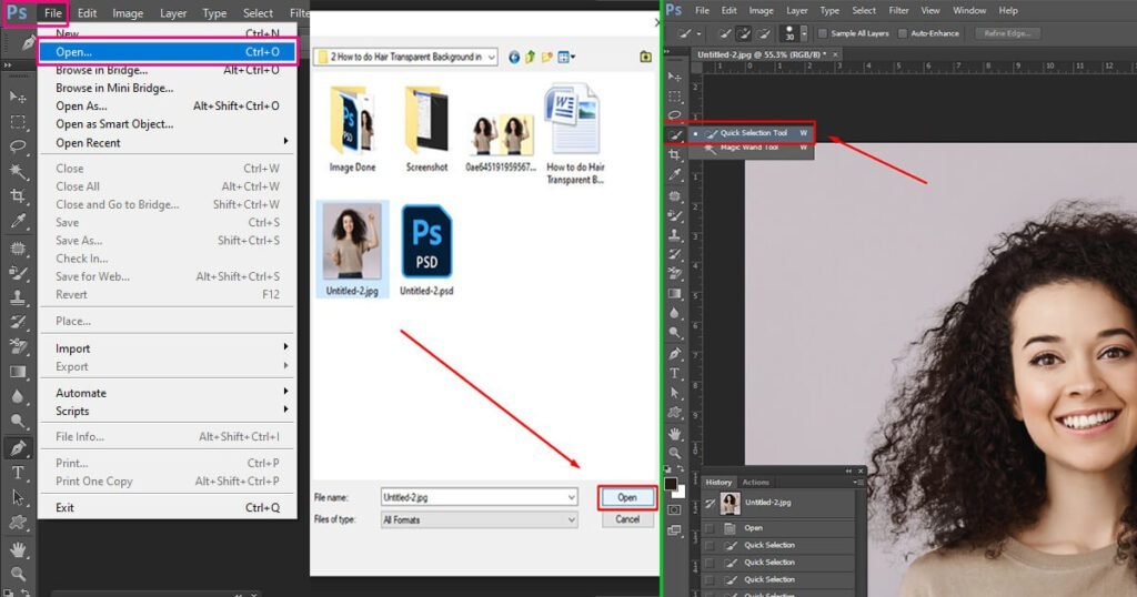 Open Imgae And Use the Remove Background Quick Action