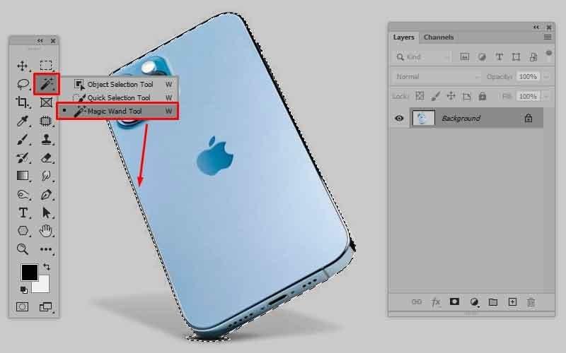 select object by magic wand tool object with Magic wand tool