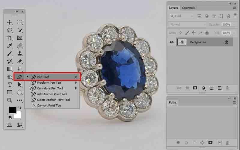 select-the-pen-tool Select pen tool in photoshop